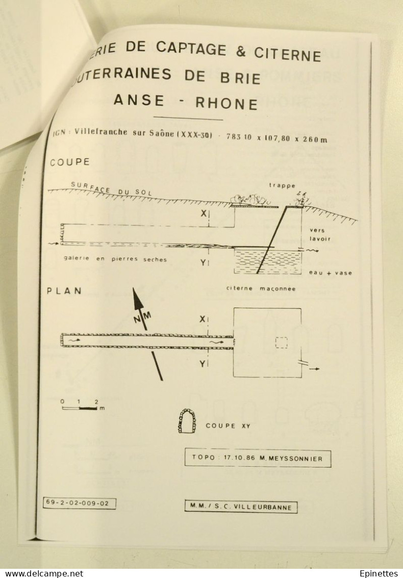 Inventaire prélim. Cavités naturelles et artificielles du Dépt. du Rhône, 1985, CDSR/FFS + DONNE 2 docs spéléologie 69