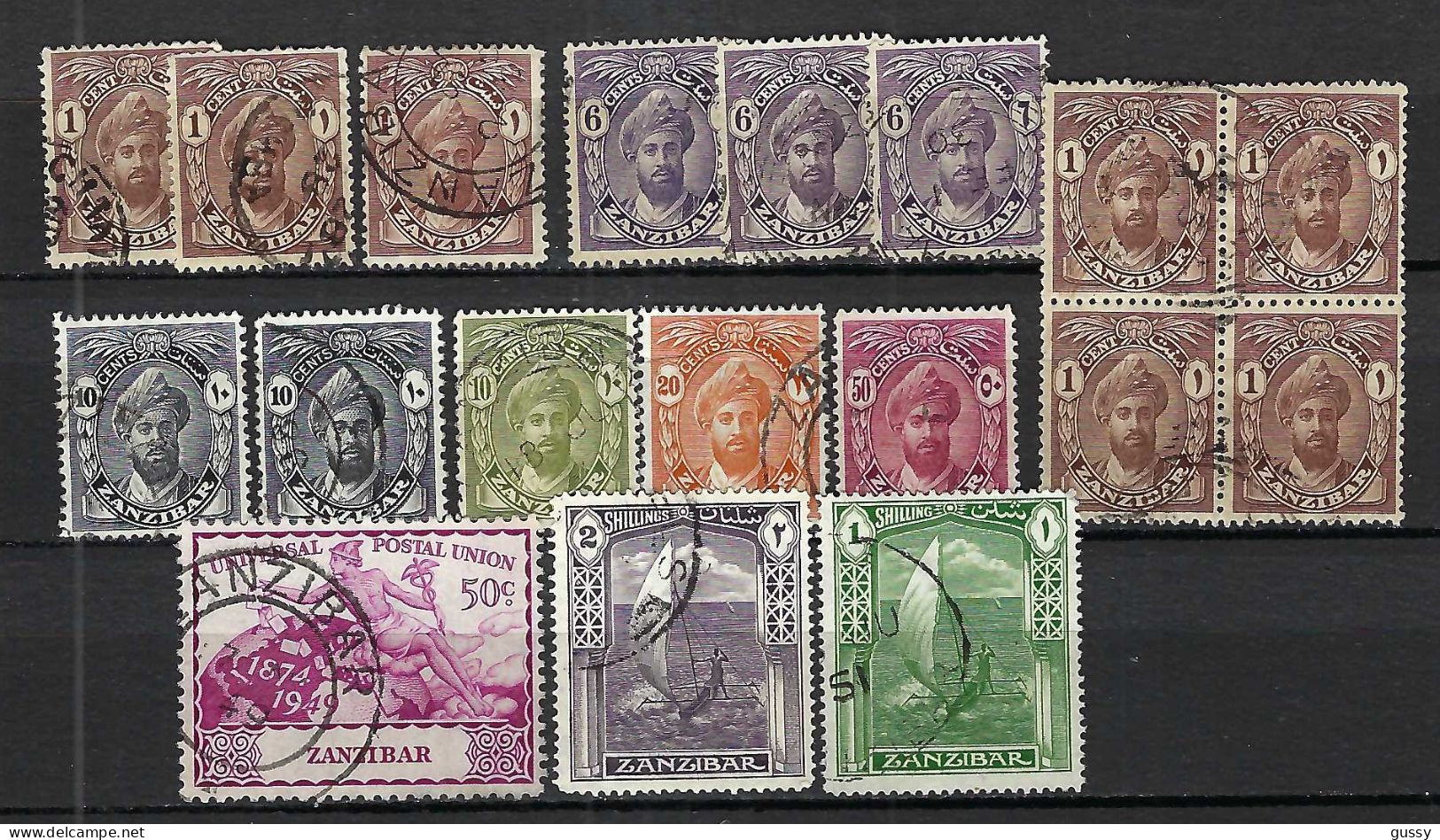 ZANZIBAR Ca.1927-36: Lot D' Obl. - Zanzibar (1963-1968)