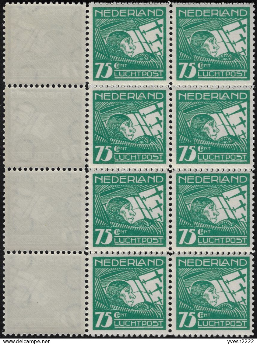 Pays-Bas 1928 Y&T PA 5 Michel 214Y NVPH NLP5a En Bloc De 20, Neufs Sans Charnières, Postfris. Pilote - Posta Aerea
