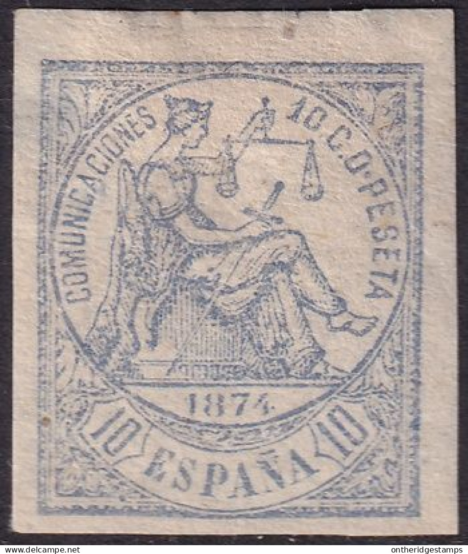 Spain 1874 Sc 203a España Ed 145s Imperf MH* Large Corner Thin - Nuevos