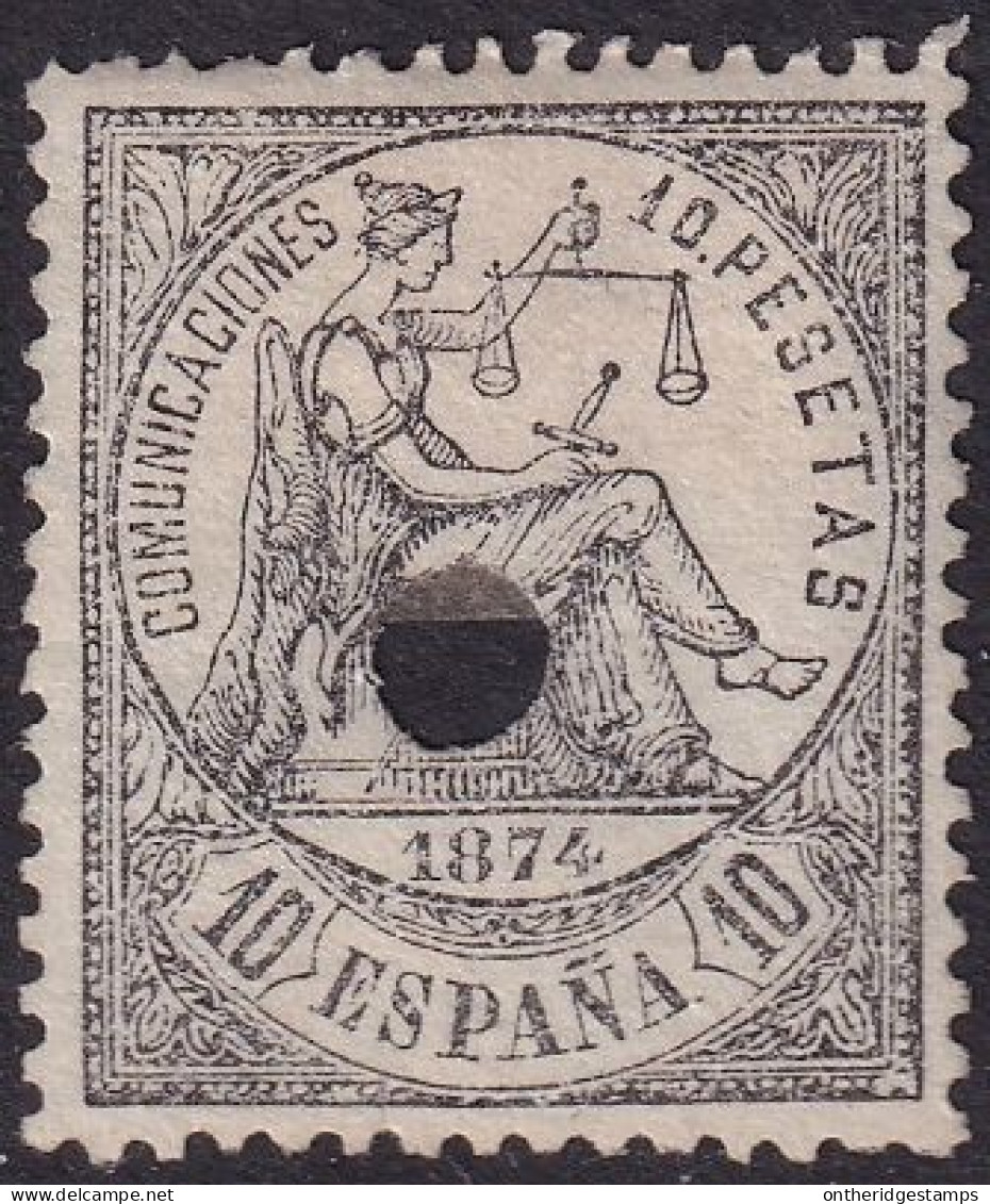 Spain 1874 Sc 210 España Ed 152T Telegraph Punch (taladrado) Cancel  - Used Stamps