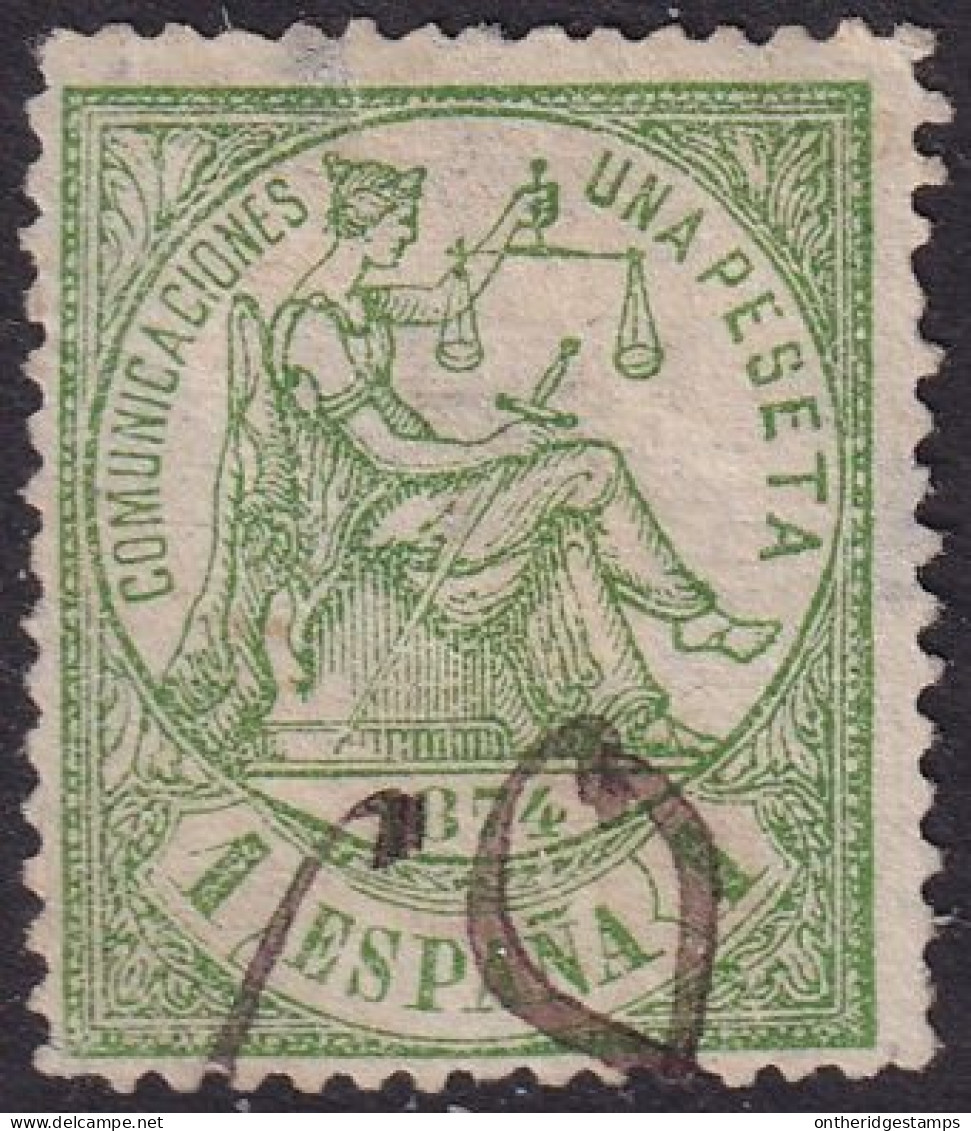 Spain 1874 Sc 208 España Ed 150 Used Pen (pluma) Cancel Couple Small Thins - Oblitérés