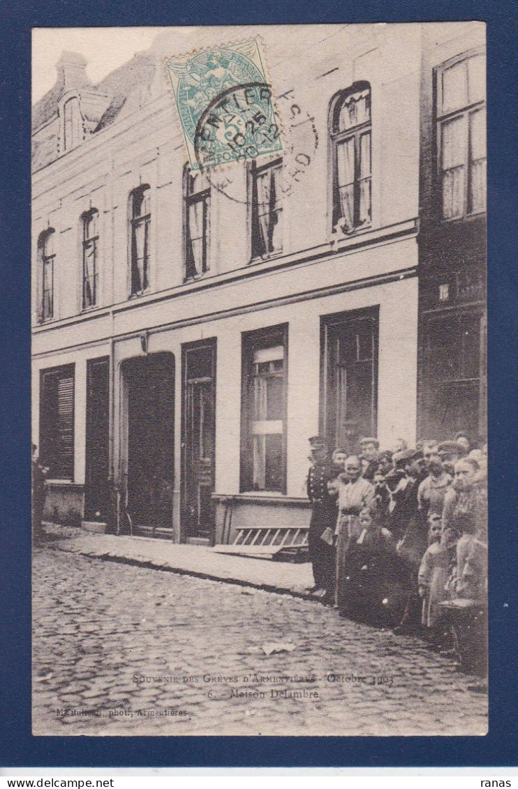 CPA [59] Nord > Armentieres Grève Social Politique Circulée - Armentieres