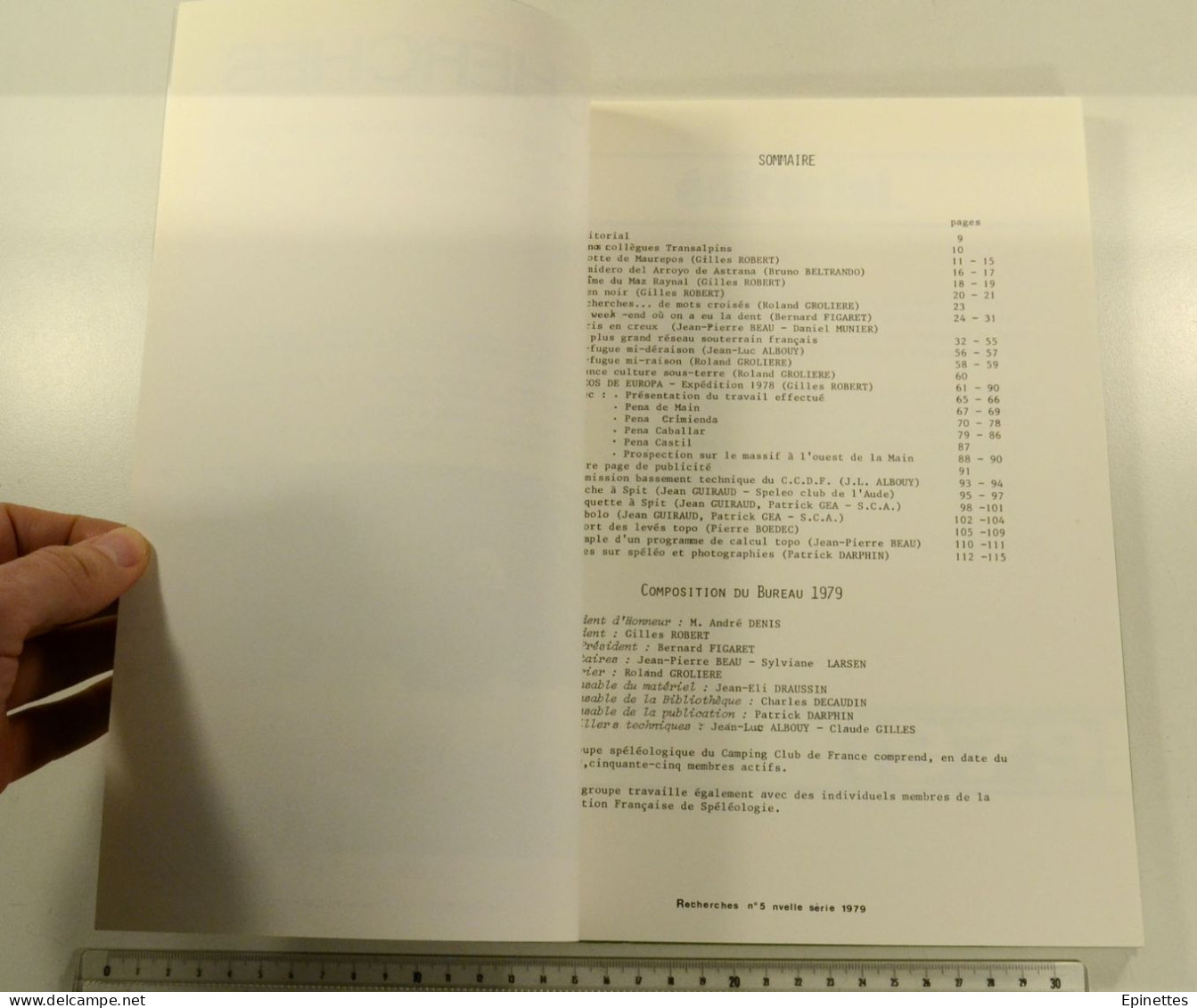 Recherches n°5, 1979 - Bulletin du Groupe spéléo du Camping-Club de France - Carrières souterraines de Paris, Catacombes