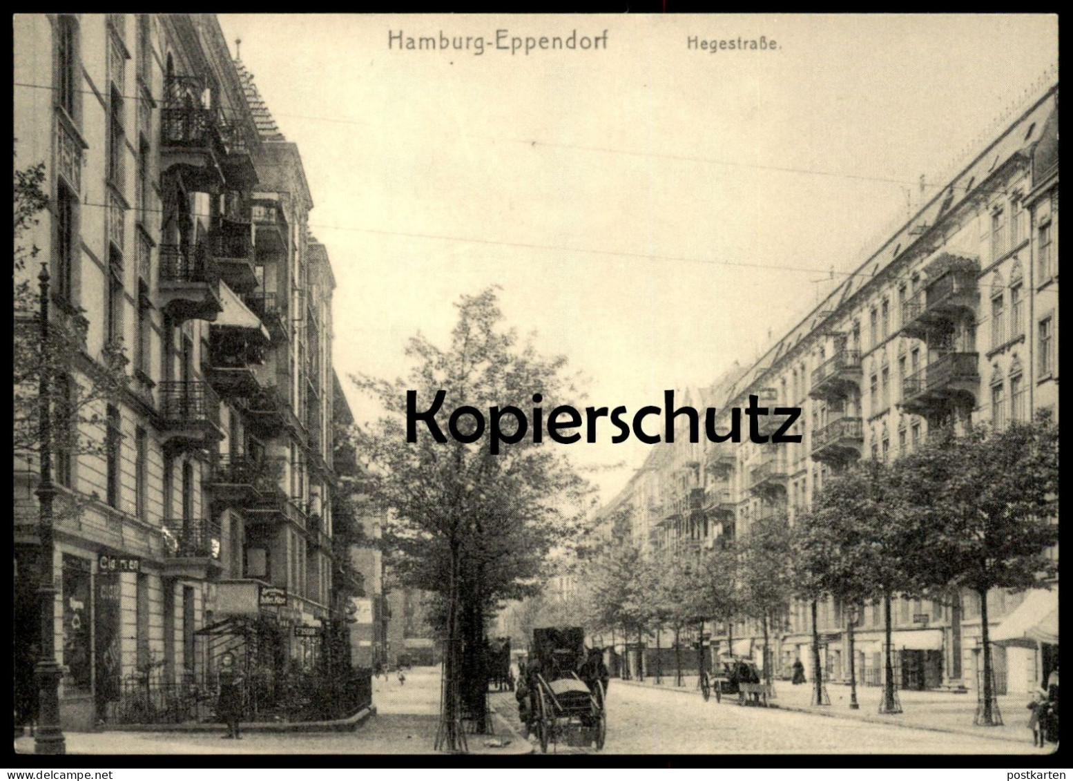 ÄLTERE REPRO POSTKARTE HAMBURG EPPENDORF HEGESTRASSE KUTSCHE Ansichtskarte AK Cpa Postcard - Eppendorf