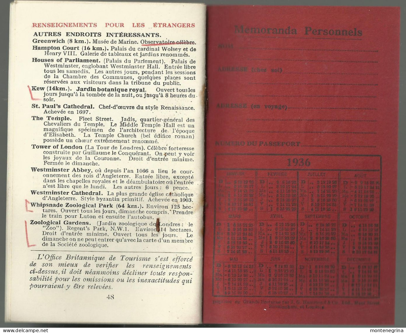 Calendar of pocket ( 1937 ) Grande Britagne et Ireland  calendar of events... 7 x 12  cm (see sales conditions) 9514