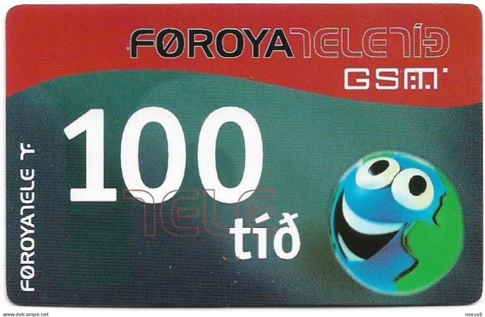 Faroe - Smiling Face, Exp. 31.01.2004, GSM Refill 100Kr, Used - Féroé (Iles)