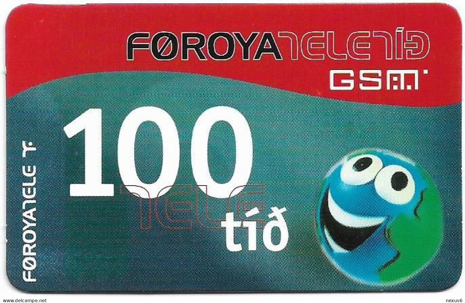 Faroe - Smiling Face, Exp. 01.12.2005, GSM Refill 100Kr, Used - Islas Faroe