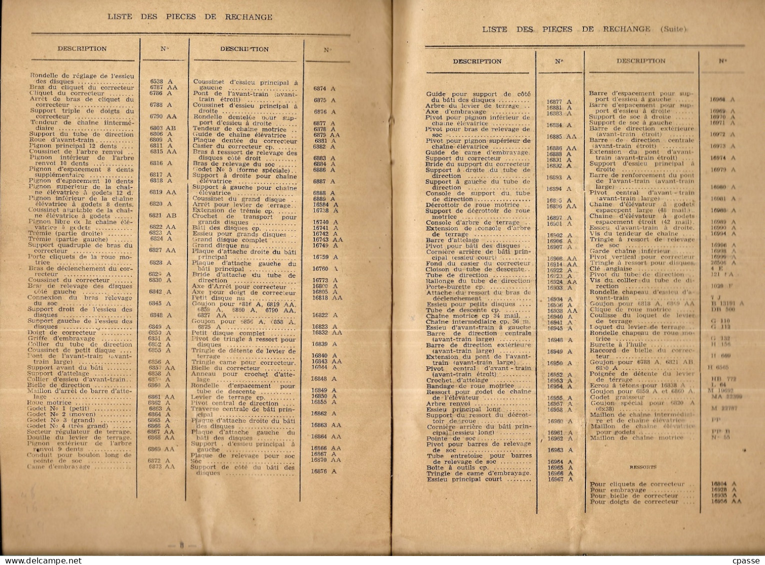 Notice Agricole DEERING - Planteuse De Pommes De Terre Type à Chaîne ** Agriculture Matériel - Matériel Et Accessoires