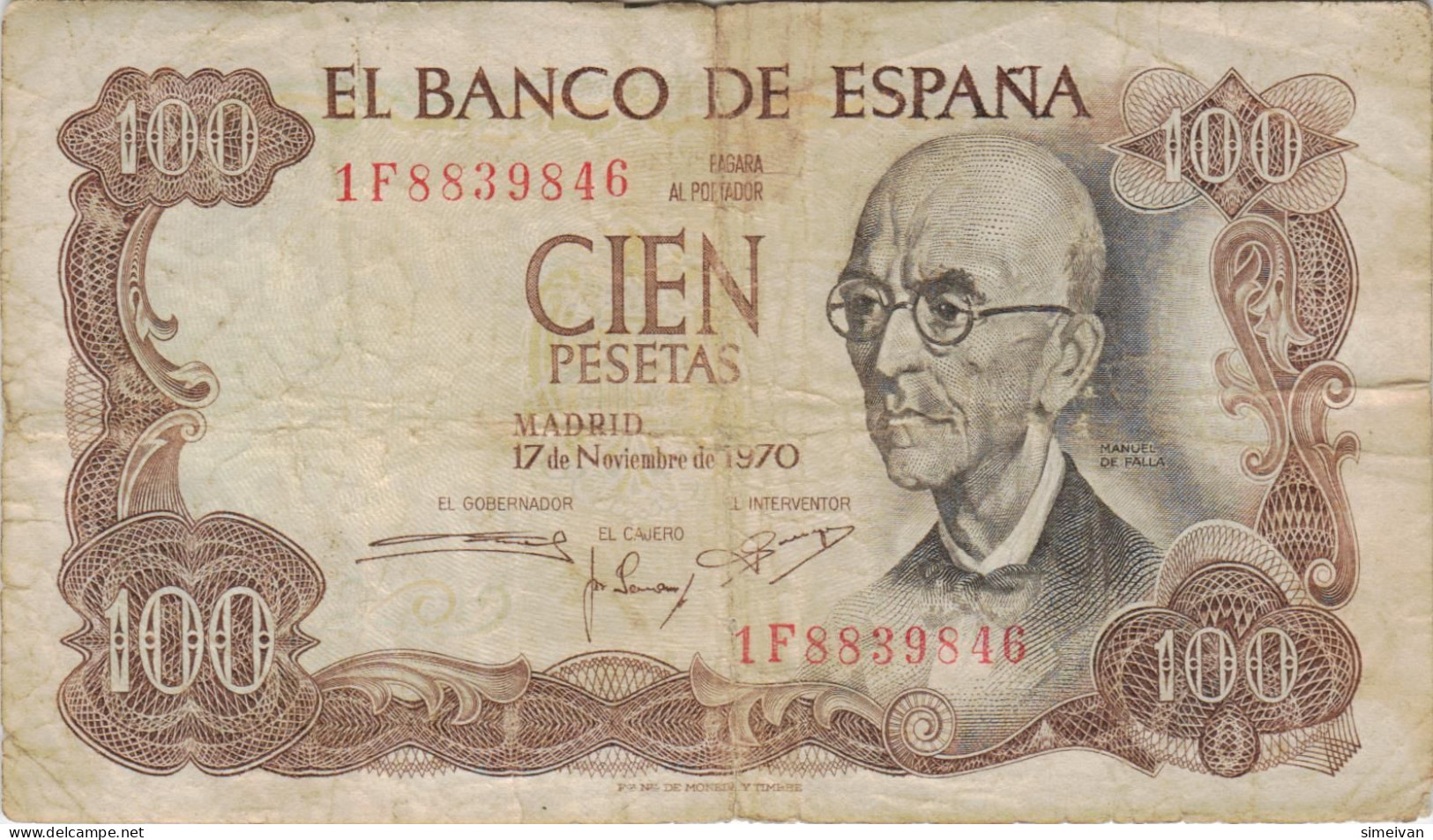 Spain 100 Pesetas 1970 (1974) P152a Banknote Europe Currency Espagne Spanien #5151 - 100 Peseten