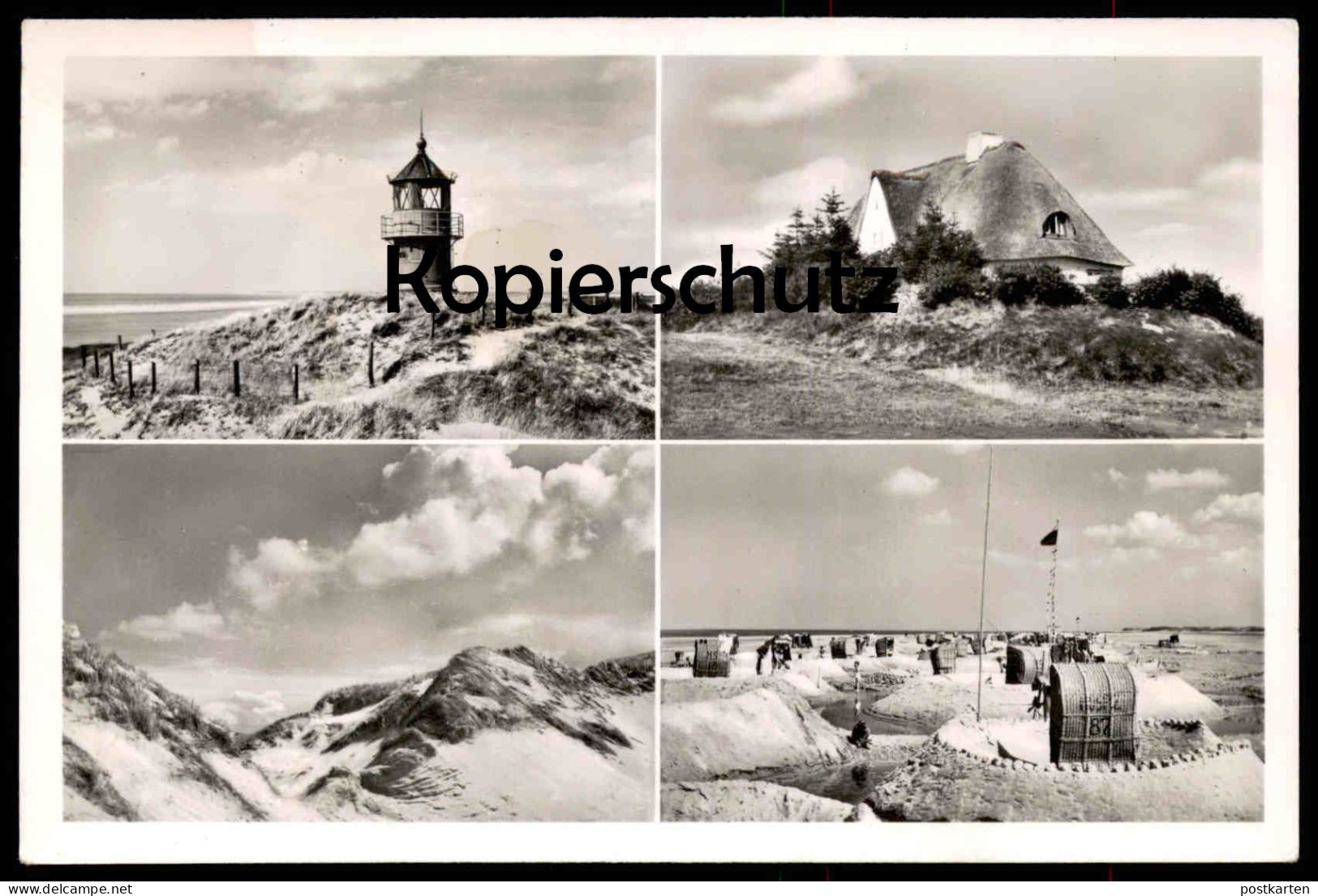 ALTE POSTKARTE INSEL AMRUM NORDDORF LEUCHTTURM STRANDKÖRBE DÜNEN BAUERNHAUS Haus Kate Ansichtskarte AK Cpa Postcard - Nordfriesland