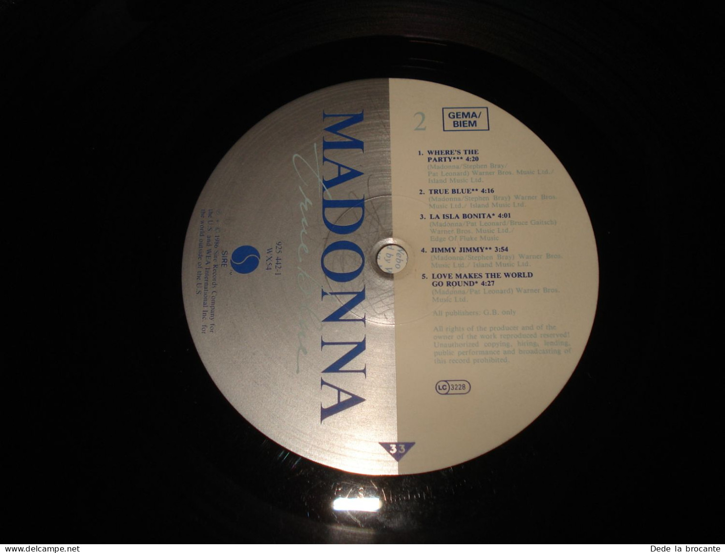 B12 / Madonna – True Blue - LP - Sire – 925 442 1 - Germany 1986  VG+/G - Disco, Pop