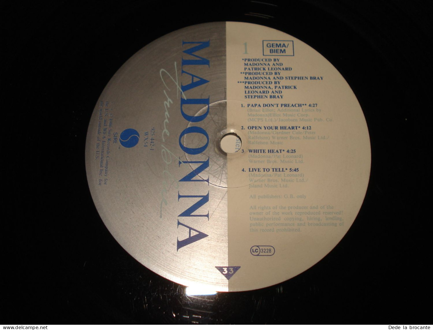 B12 / Madonna – True Blue - LP - Sire – 925 442 1 - Germany 1986  VG+/G - Disco, Pop