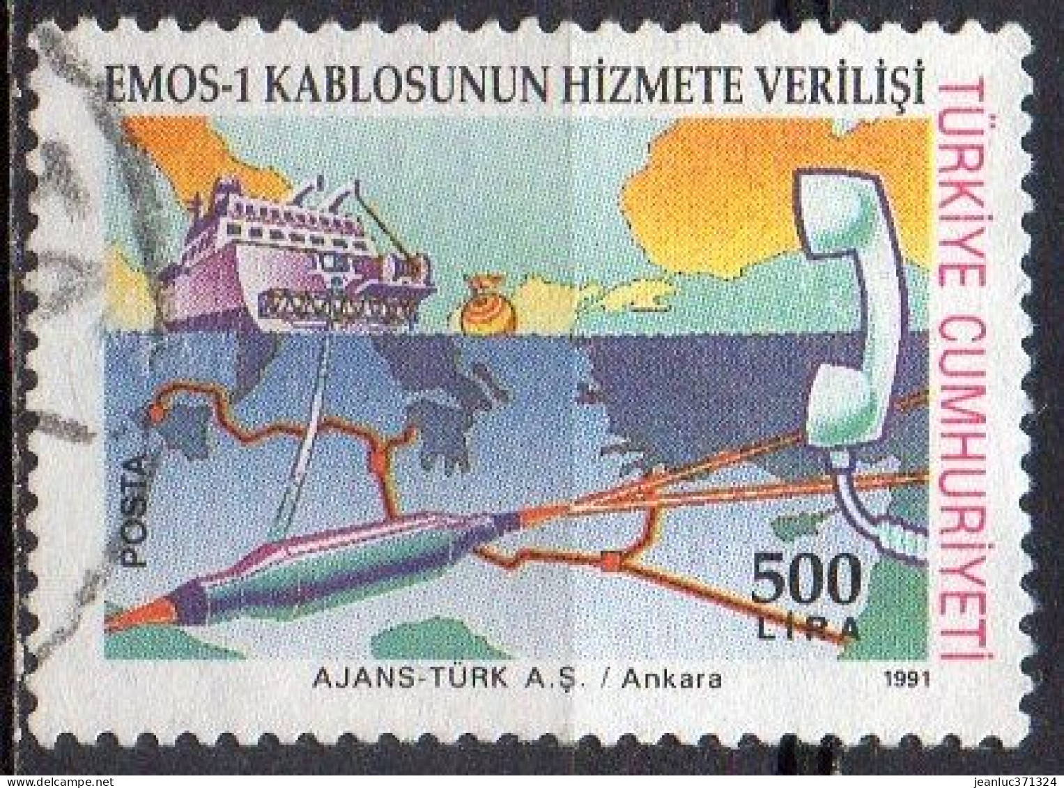 TURQUIE N° 2672 O Y&T 1991 Mise En Service De La Fibre Optique - Used Stamps