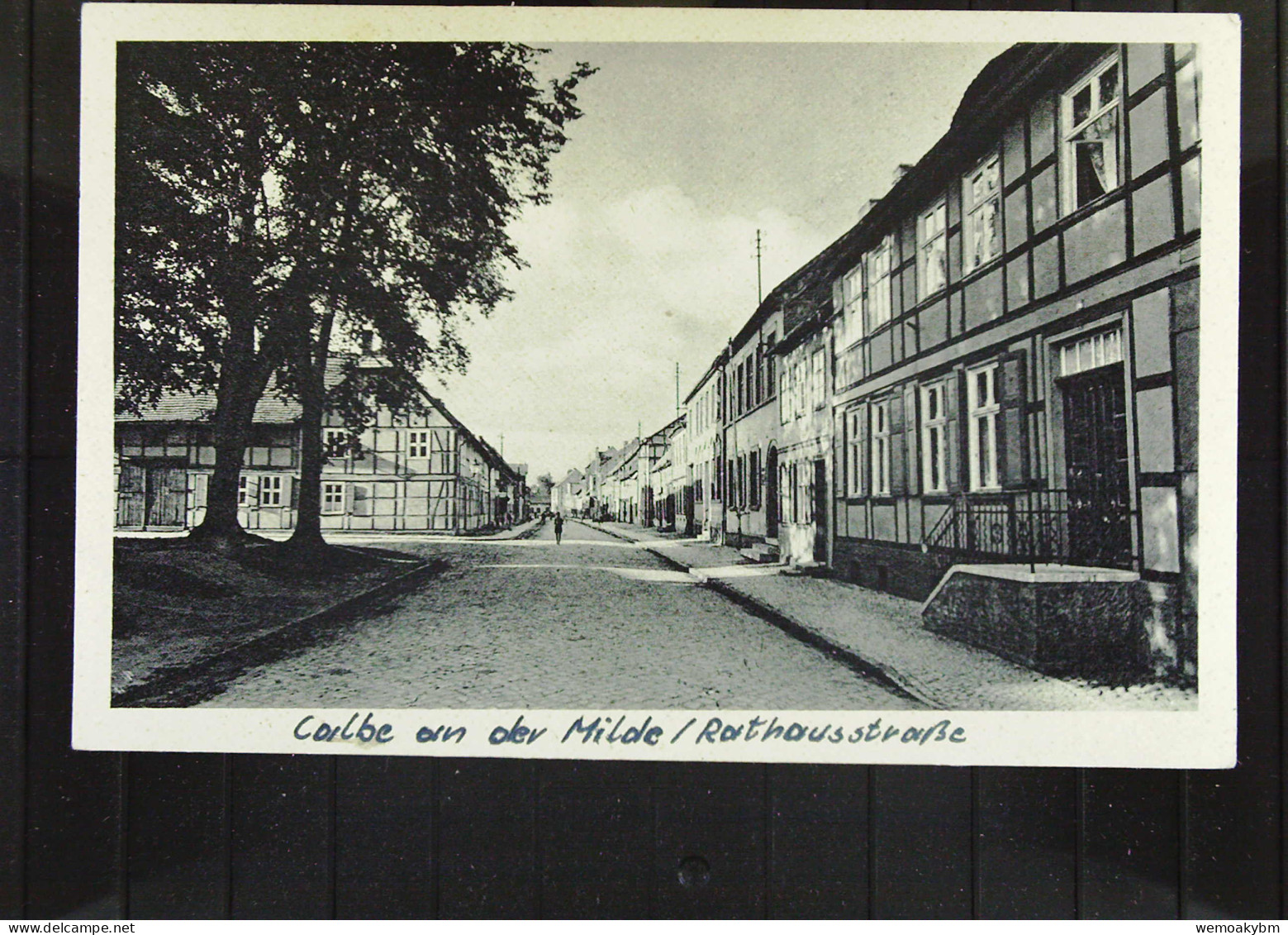 DR: Ansichtskarte Von Calbe (Kalbe) An Der Mildemit Rathausstraße Um 1925 - Kalbe