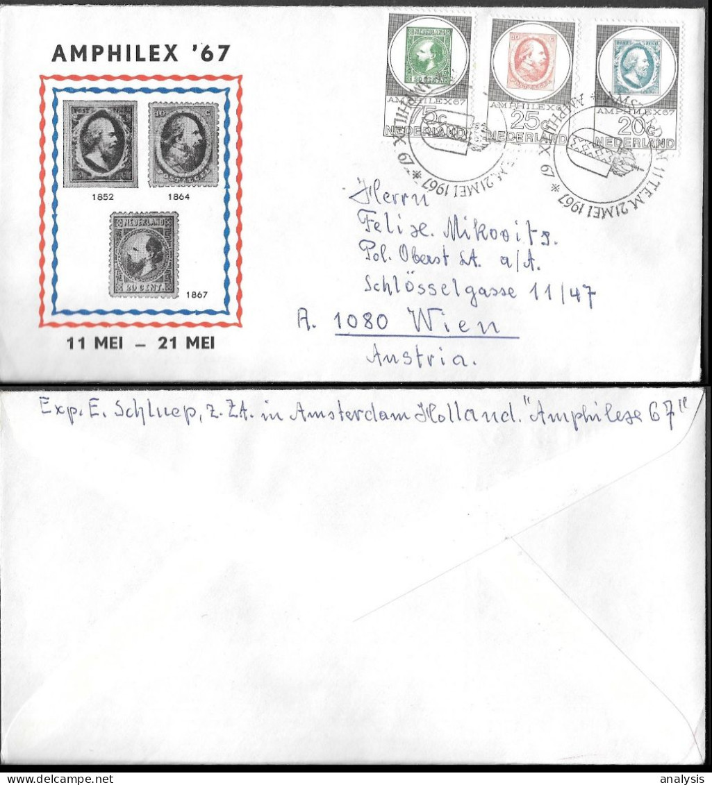Netherlands Amsterdam Philately Exhibition AMPHILEX Cover 1967 - Covers & Documents