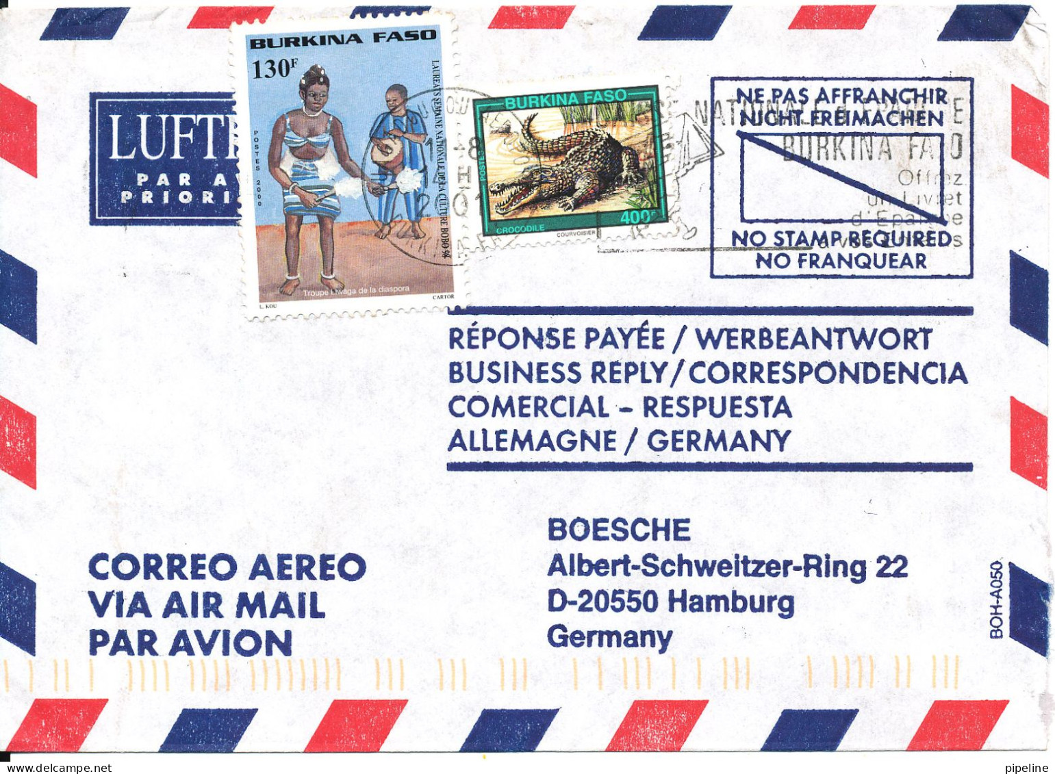 Burkina Faso Air Mail Cover Sent To Germany 11-8-2001 - Burkina Faso (1984-...)