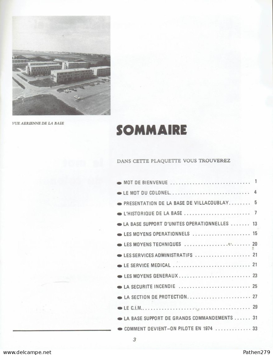 Portes Ouvertes Base Aérienne 107 De Villacoublay 1974 - Présentation De La Base + Programme Aérien - Aviation