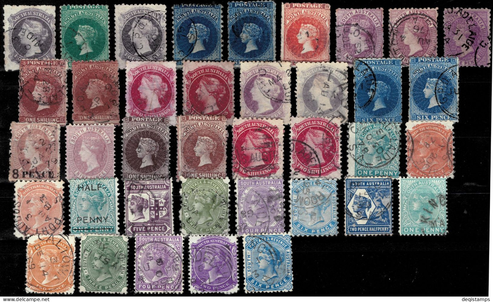 South Australia 1876-1900 QV 2 Sh  Watermark Broad Star MH Block Of 4 - Gebraucht