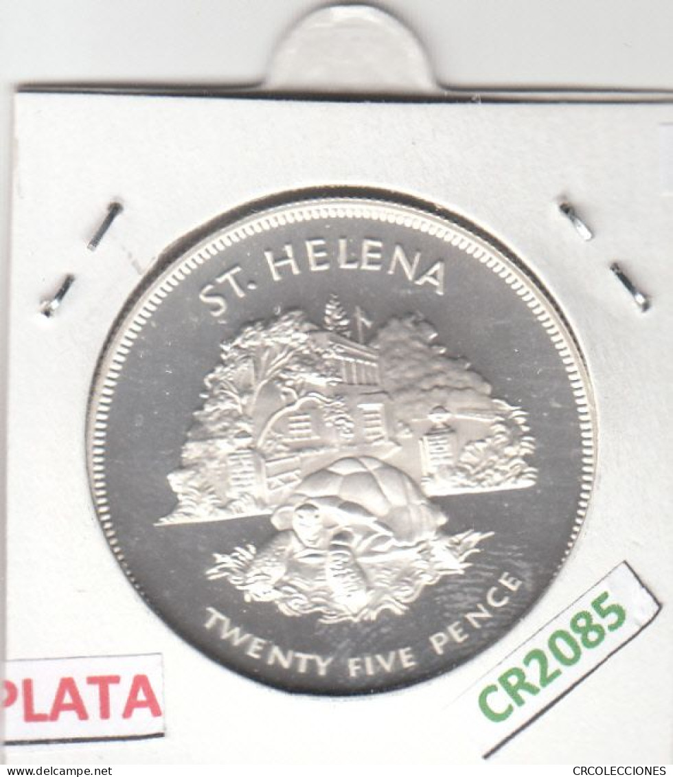 CR2085 MONEDA SANTA HELENA 25 PENIQUES 1977 PLATA - Sainte-Hélène