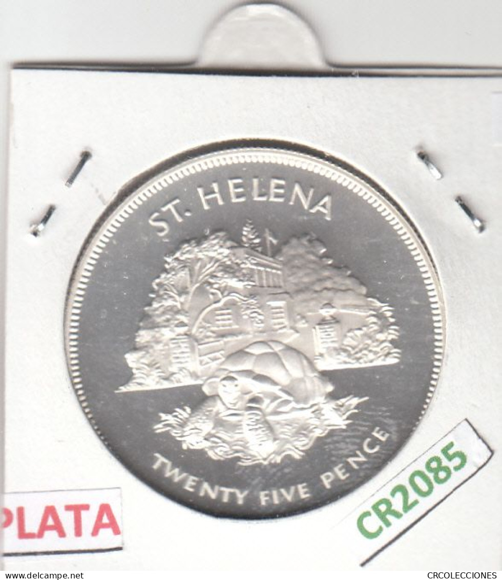CR2085 MONEDA SANTA HELENA 25 PENIQUES 1977 PLATA - Santa Helena