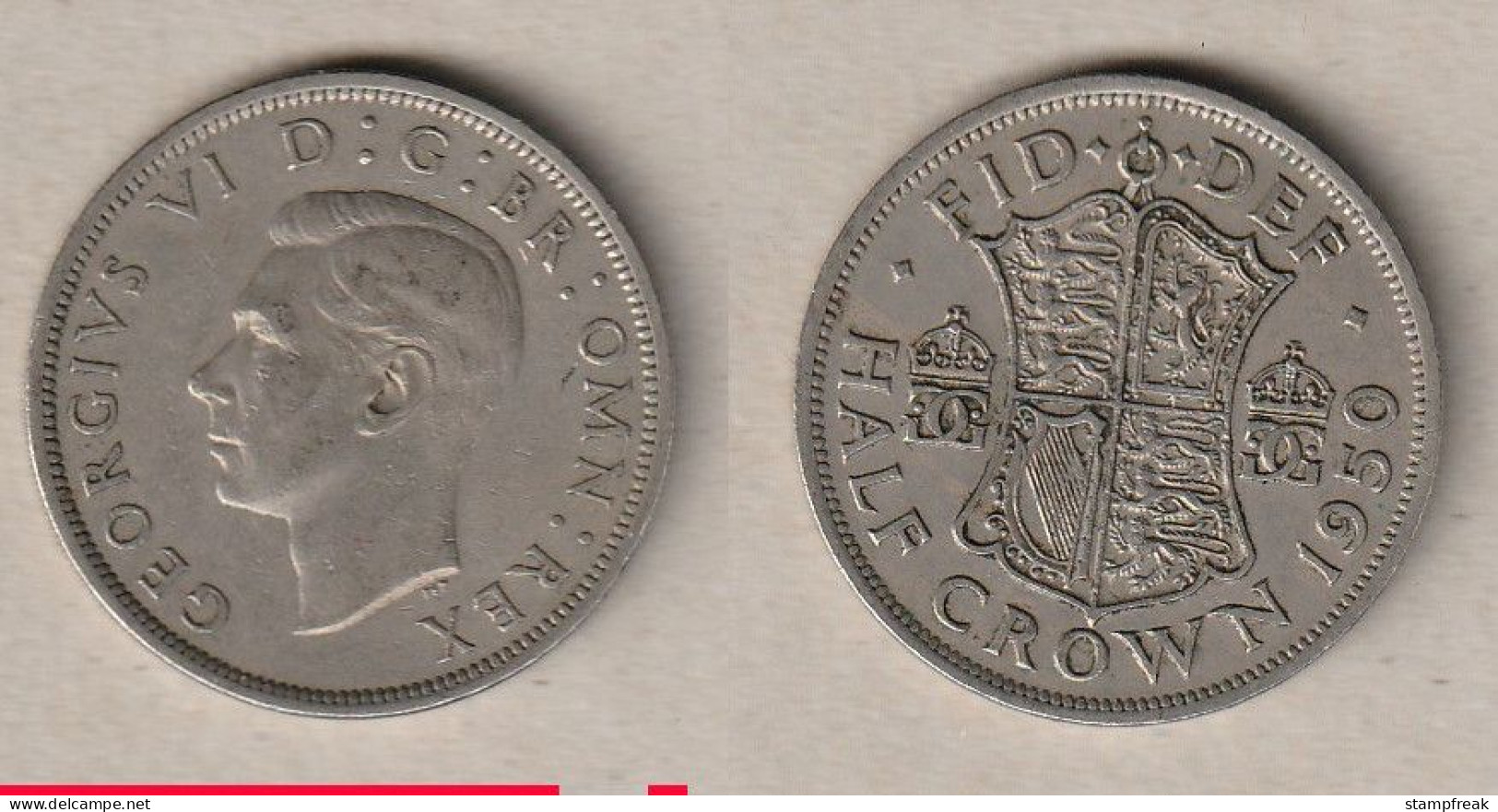 00971) Grossbritannien, 1/2 Crown 1950,  George VI - Andere & Zonder Classificatie