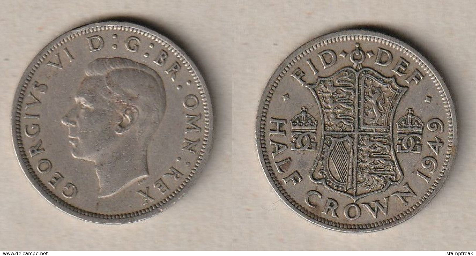 00972) Grossbritannien, 1/2 Crown 1949,  George VI - Andere & Zonder Classificatie
