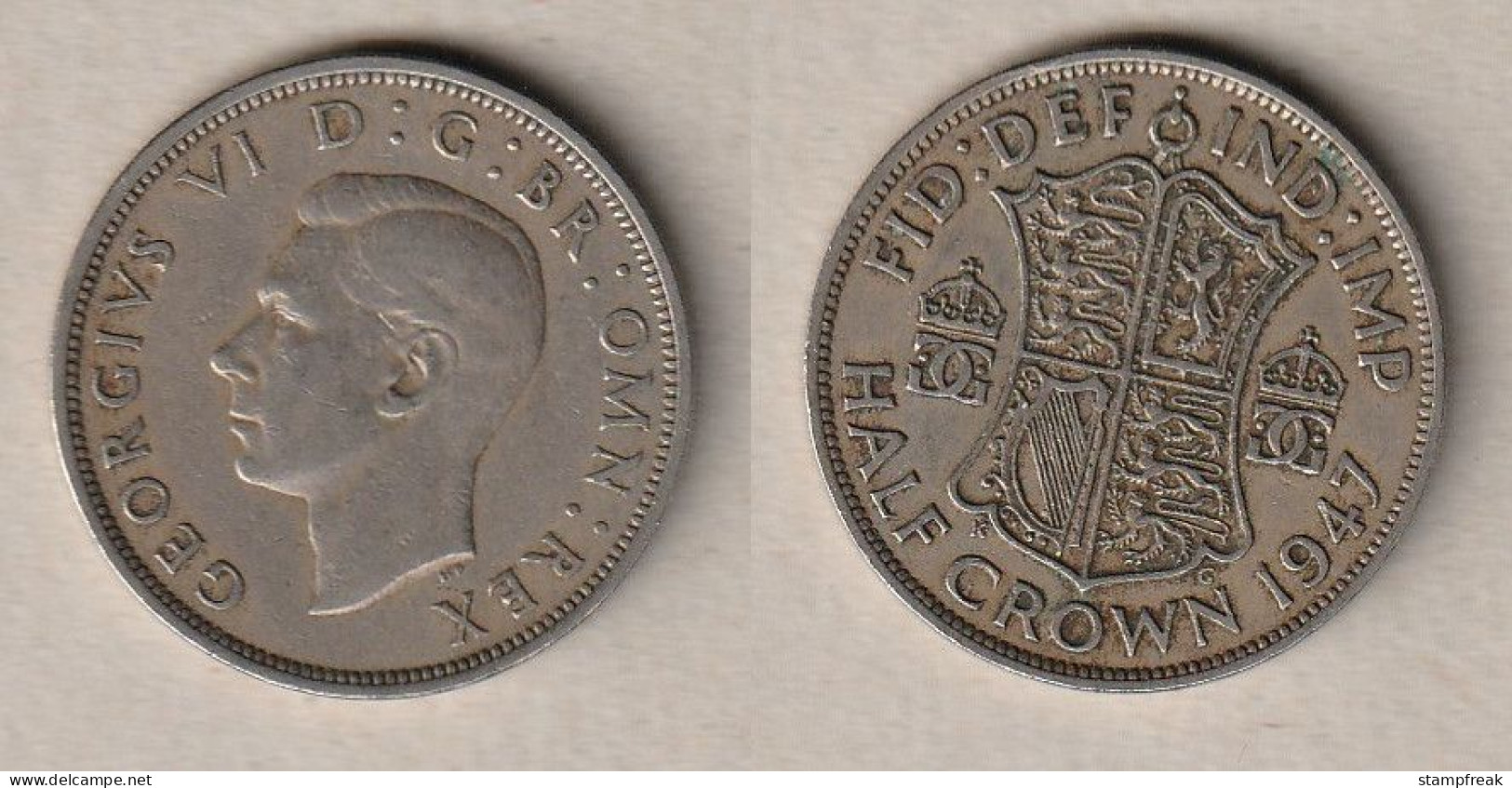 00973) Grossbritannien, 1/2 Crown 1947,  George VI - Andere & Zonder Classificatie