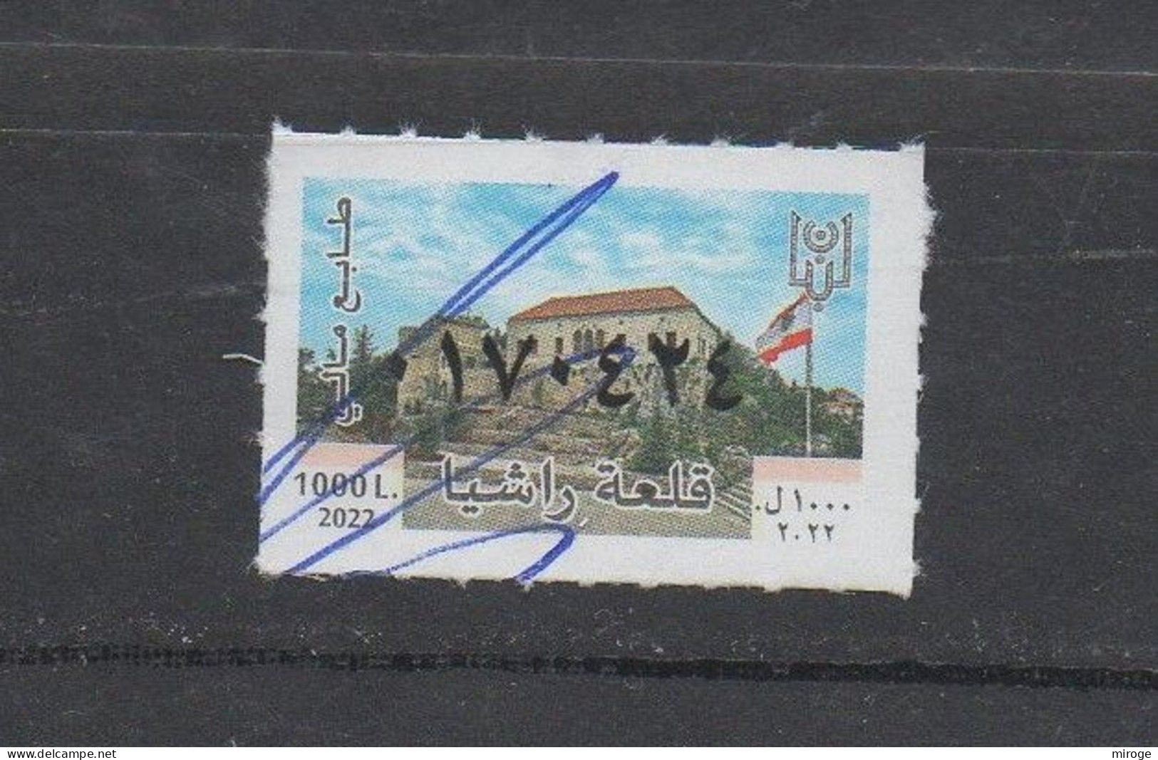 Rachaya Castle 1000LL 2022 Used Fiscal Revenue Stamp Lebanon , Liban Libanon - Lebanon
