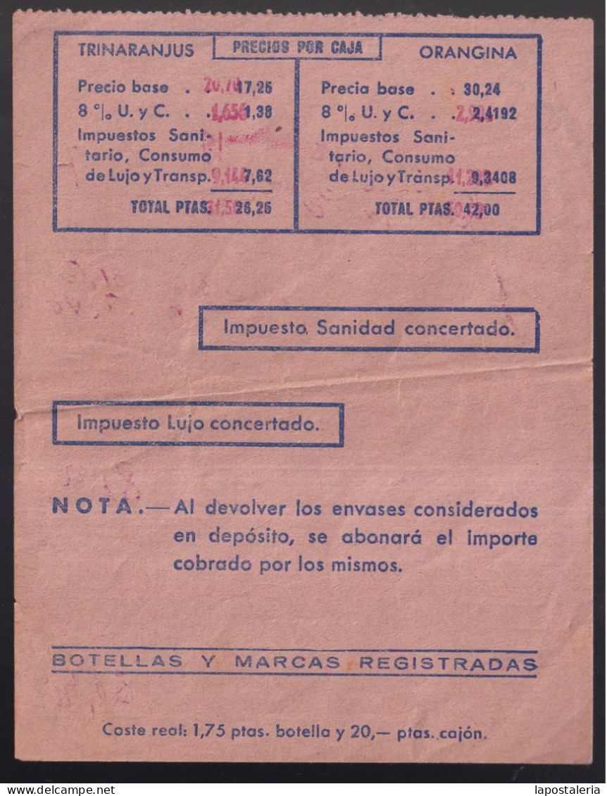 Barcelona 1957. *Trinaranjus - Orangina - Productos Dr. Trigo* Meds: 102x138 Mms. - Spain