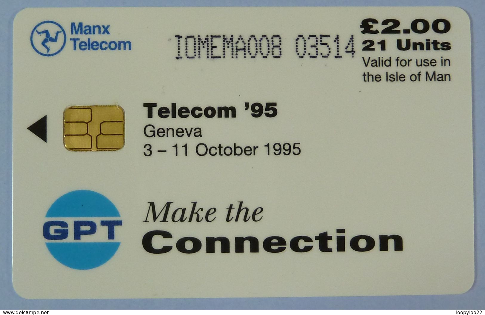 ISLE OF MAN - GPT - Make The Connection - Payphones - IOMEMA - Telecom '95 - Geneva - £2 - Mint - Isla De Man