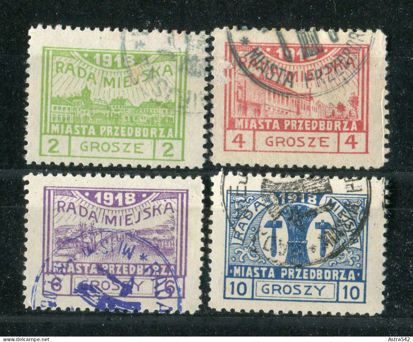 "POLEN (PRZEDBORZ)" 1918, Mi. 7-10 Gestempelt (3372) - Gebraucht