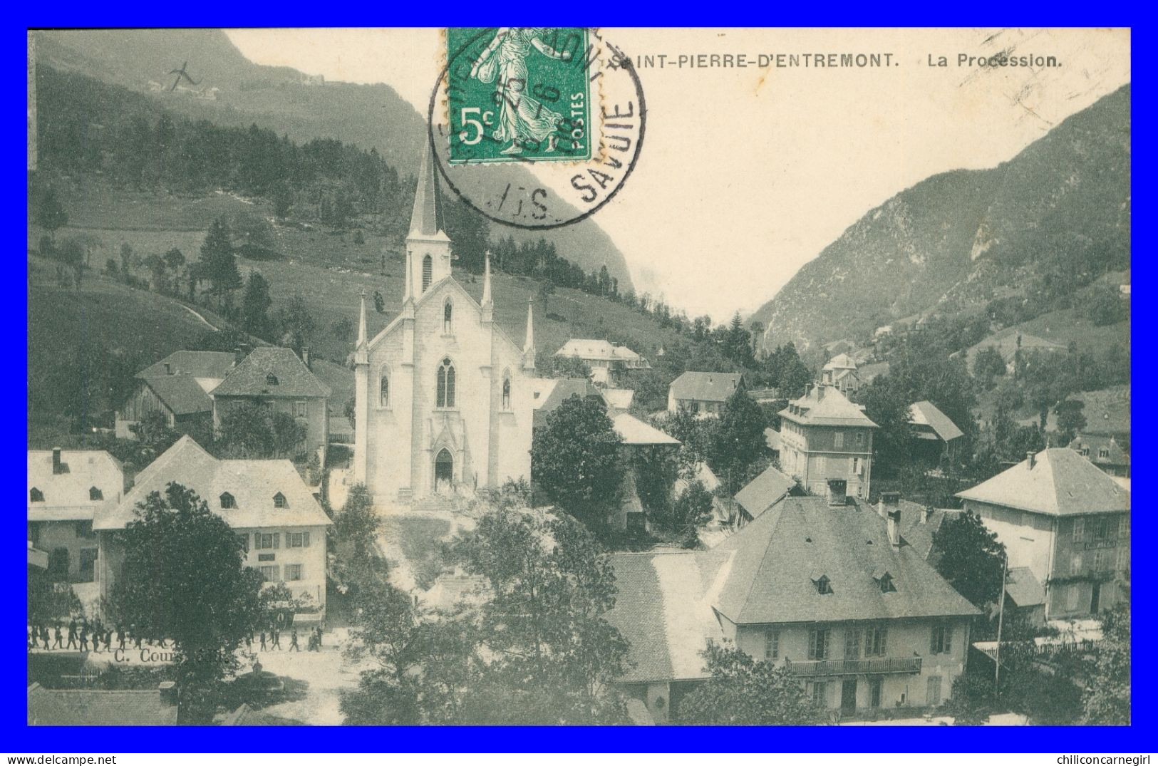 * SAINT PIERRE D'ENTREMONT- La Procession - Animée - Edit. COURS - 1909 - St - Saint-Pierre-d'Entremont