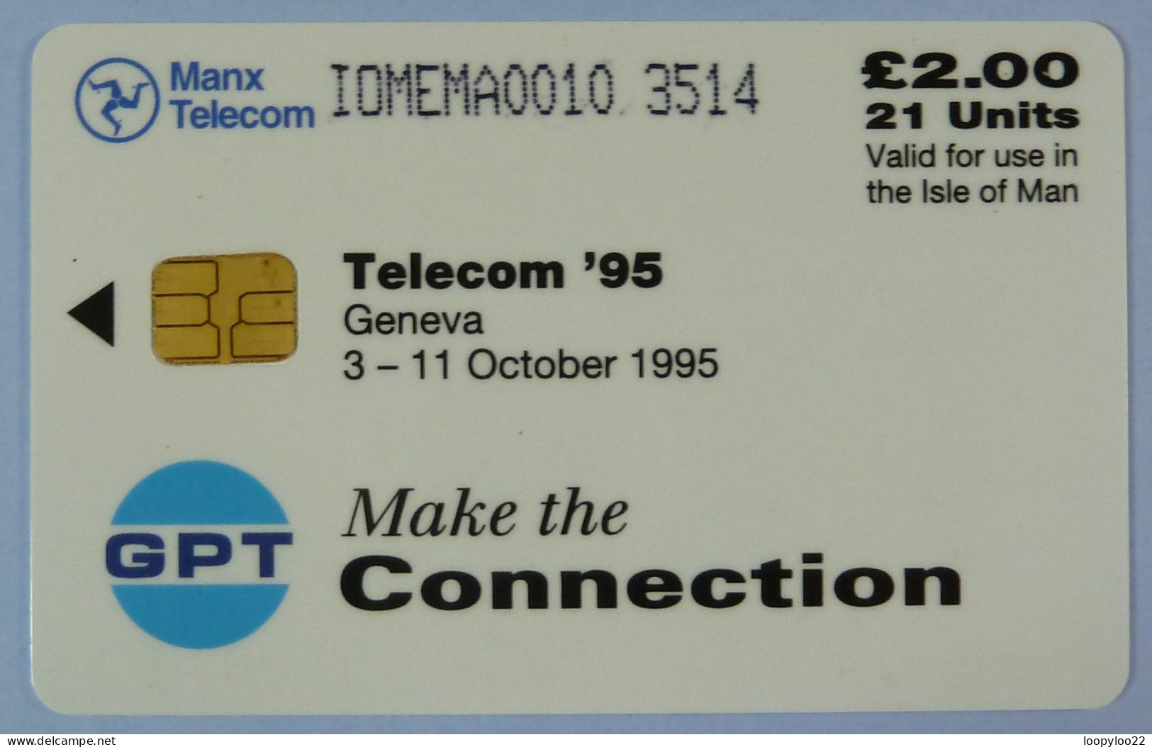 ISLE OF MAN - GPT - Make The Connection - Business - IOMEMA - Telecom '95 - Geneva - £2 - Mint - Man (Isle Of)