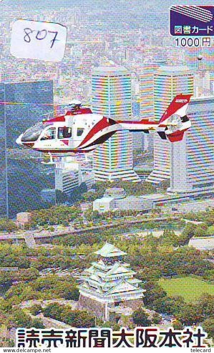 Télécarte Japon Hélicoptère * Telefonkarte Japan * Hubschrauber (807) HELICOPTER * CHOPPER * HELICÓPTERO * HELICOPTER * - Flugzeuge