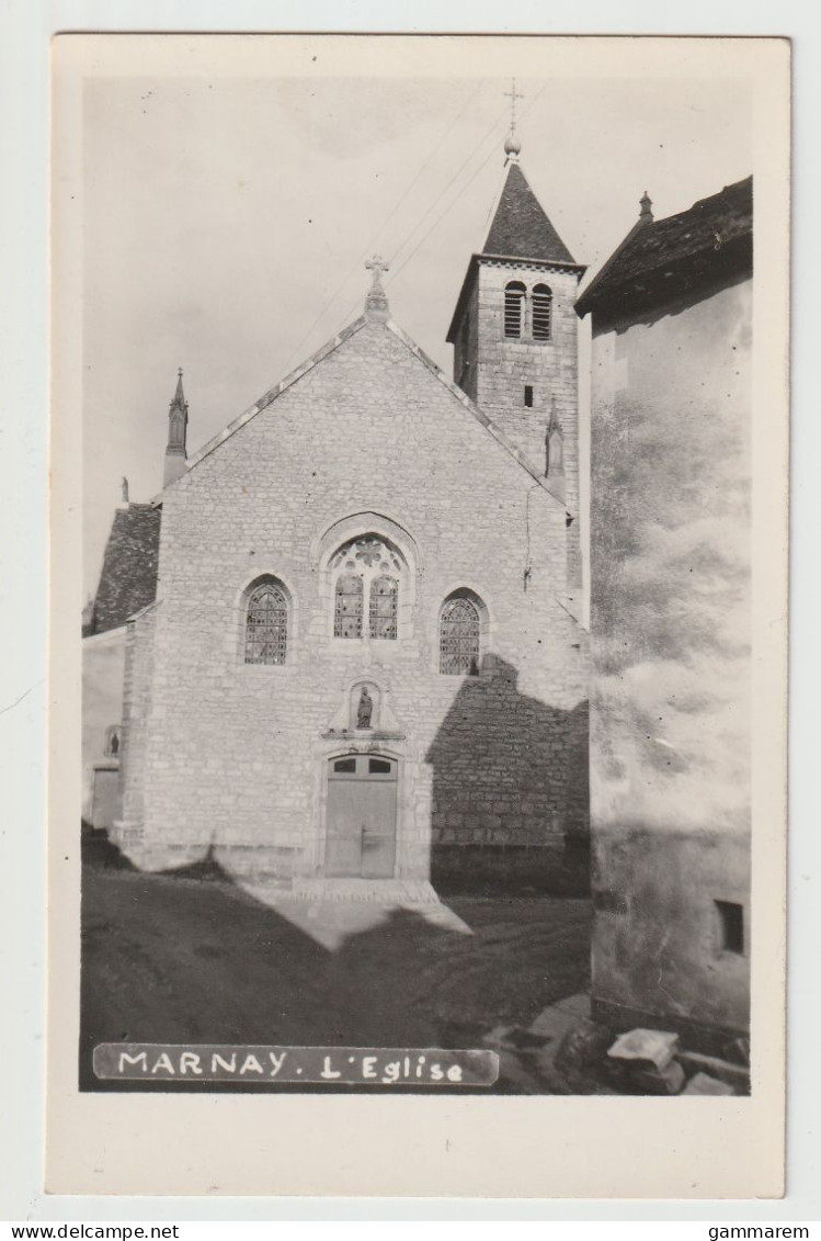 70 - MARNAY - CARTE PHOTO - Facade De L'église Prise De La Rue - Cpa - Haute Saone - Marnay