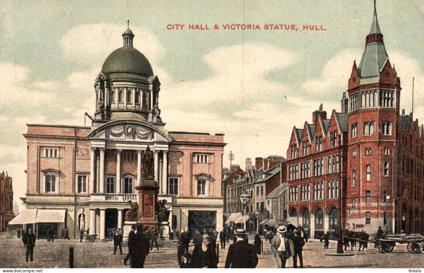 20315 HULL  CITY HALL &  VICTORIA  STATUE   (  2 Scans) - Hull