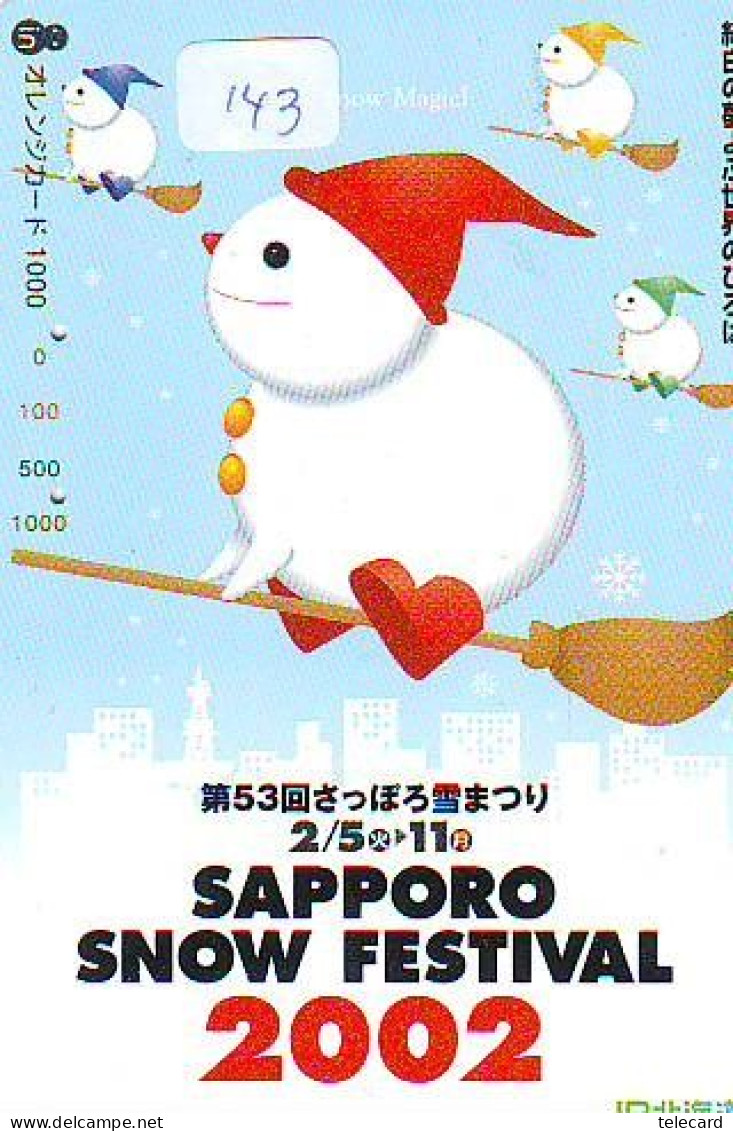 TELECARTE JAPON * TELEFONKARTE JAPAN * SCHNEEMANN (143)  PHONECARD * SNOWMAN * NOEL * CHRISTMAS - Kerstmis