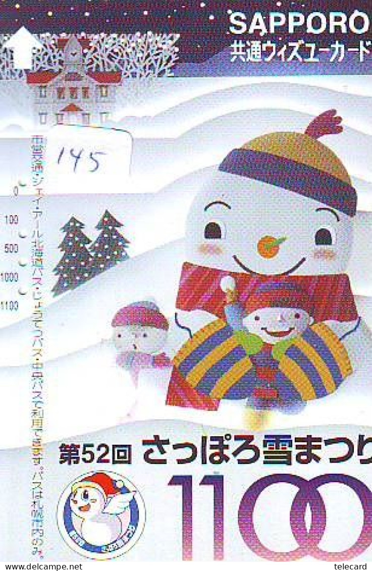 TELECARTE JAPON * TELEFONKARTE JAPAN * SCHNEEMANN (145)  PHONECARD * SNOWMAN * NOEL * CHRISTMAS - Navidad