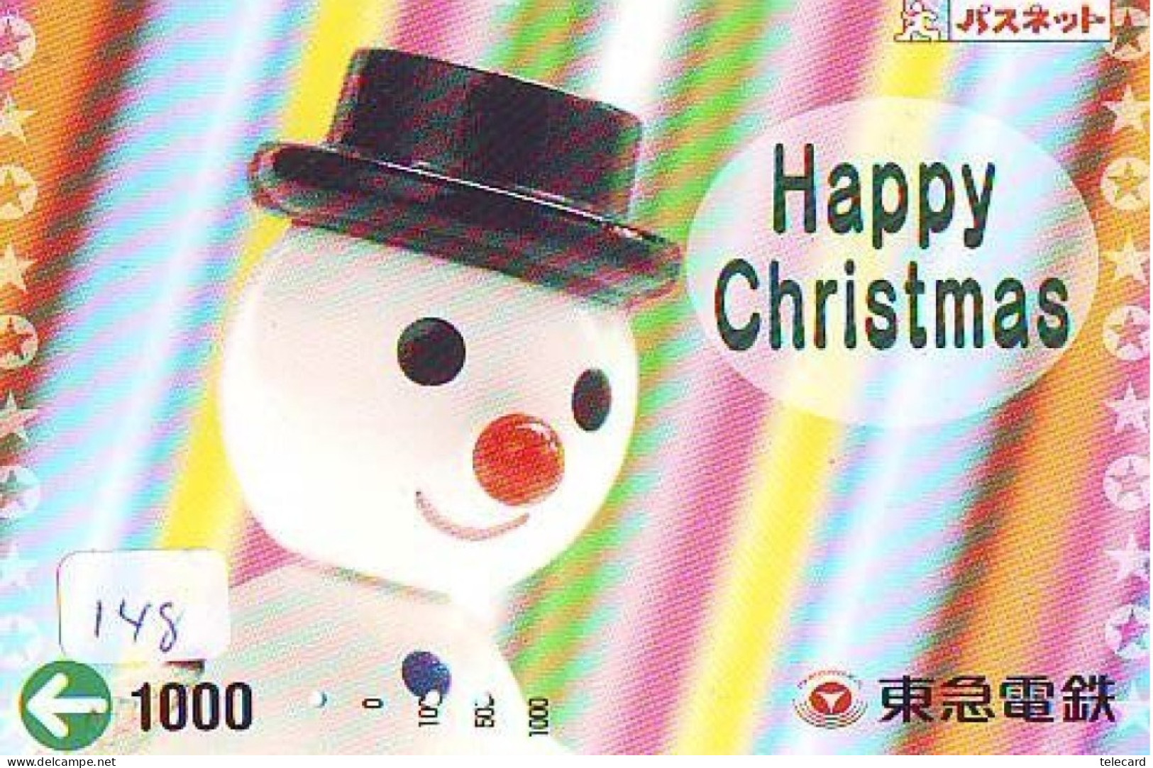 TELECARTE JAPON * TELEFONKARTE JAPAN * SCHNEEMANN (148)  PHONECARD * SNOWMAN * NOEL * CHRISTMAS - Navidad
