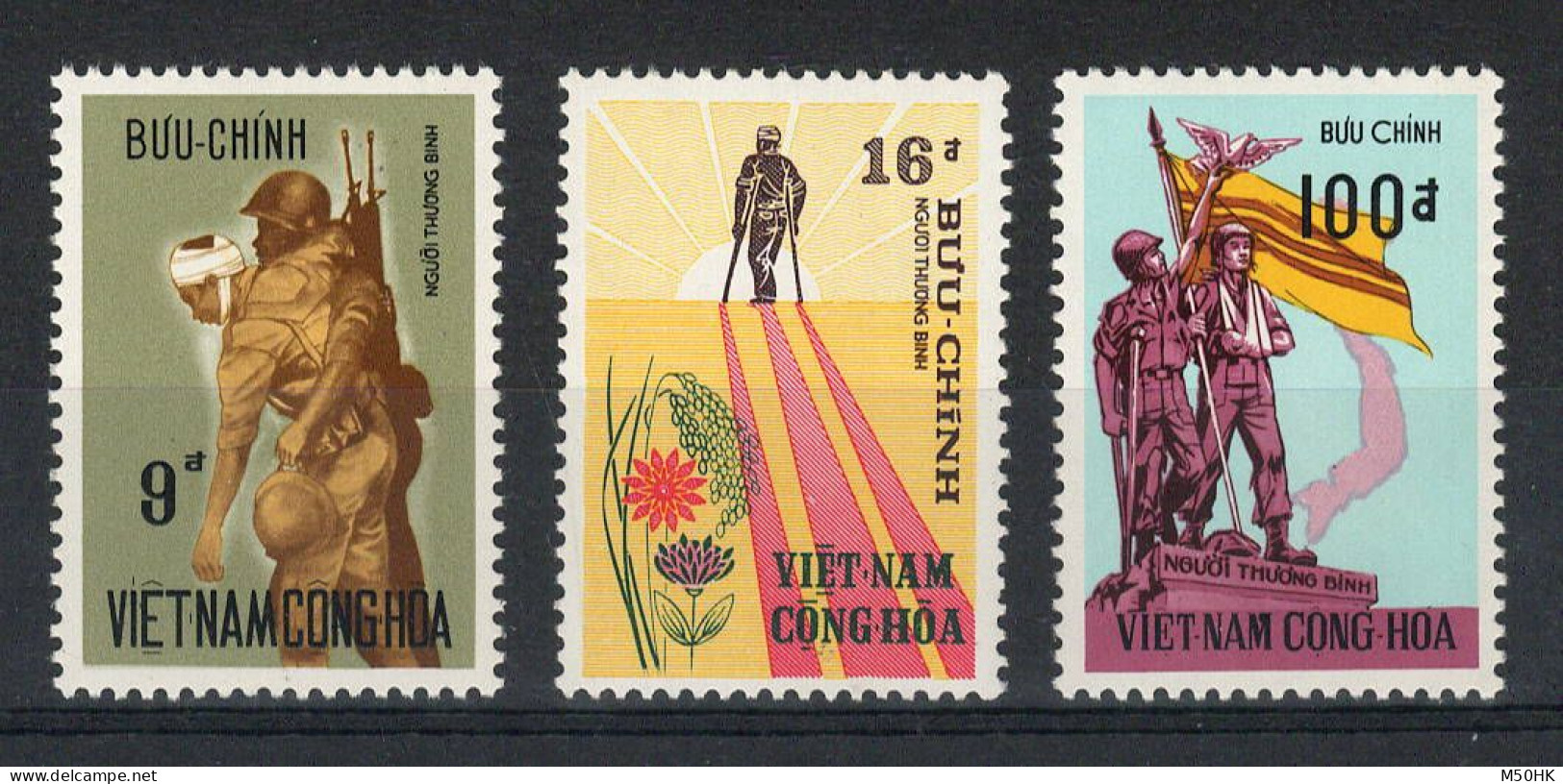 Vietnam Du Sud - YV 441 à 443 N** MNH Luxe Complète , Blessés De Guerre - Viêt-Nam