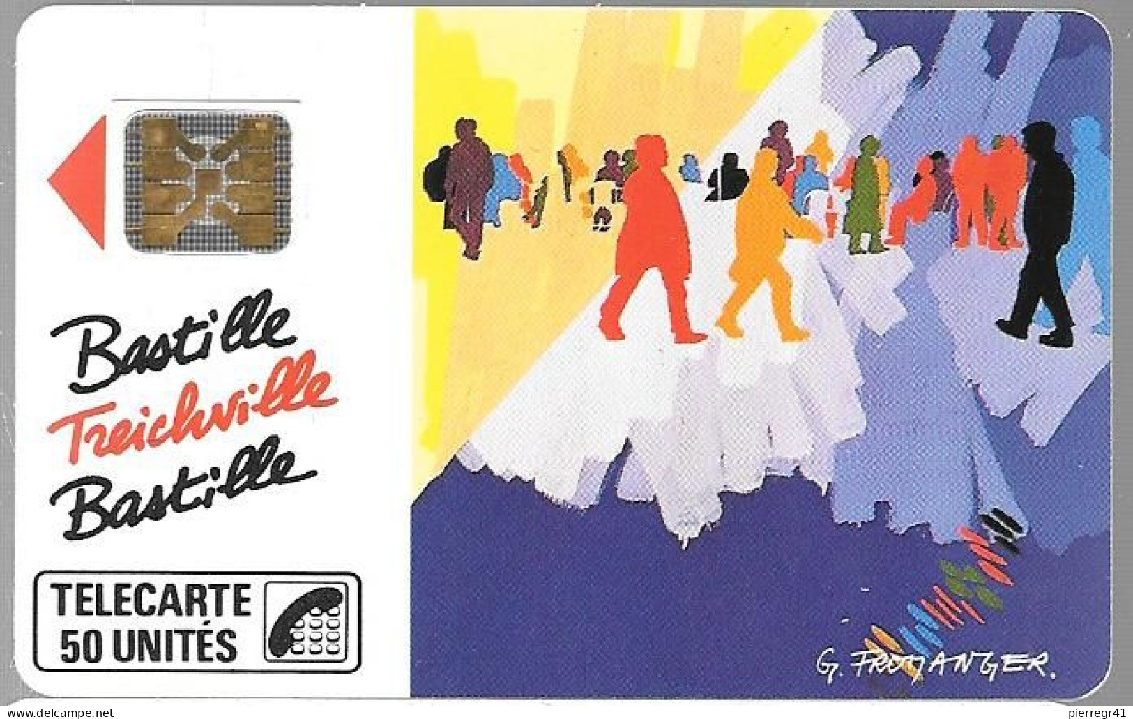 CARTE-PUBLIC-1989-F51.V1-50U-SC 4-on-1989-FROMANGER-BASTILLE-V° N° 6 Pe 104926 D Frappe-UTILISEE-TBE/RARE - 1989