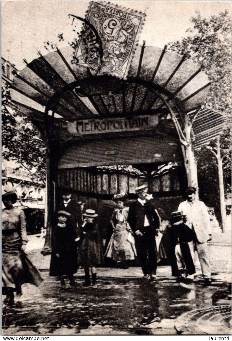 5-12-2023 (1 W 25) France (reproduction B/w) Métropolitain Métro - 1900 - Métro