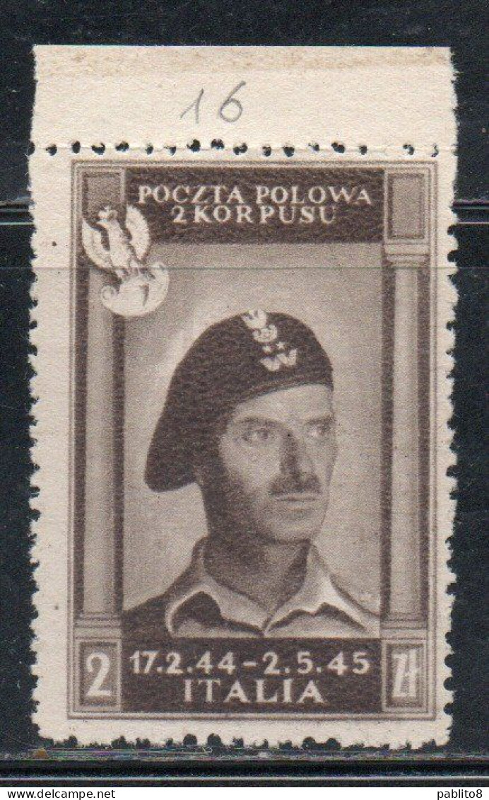 CORPO POLACCO POLISH BODY 1946 VITTORIE POLACCHE IN ITALIA 2z SG NG - 1946-47 Zeitraum Corpo Polacco