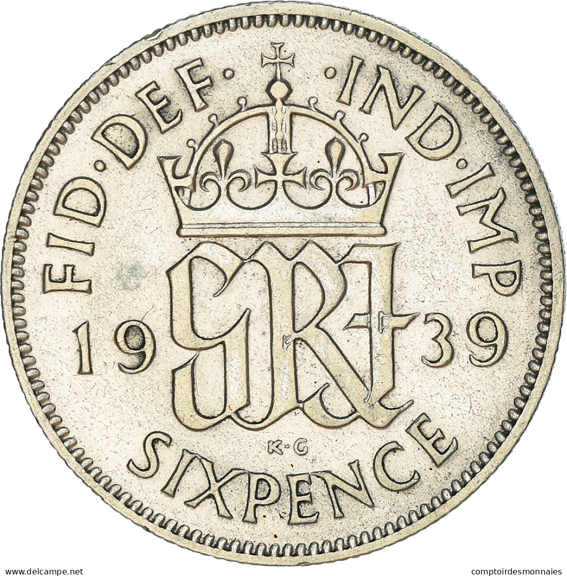 Monnaie, Grande-Bretagne, George VI, 6 Pence, 1939, TTB, Argent, KM:852 - H. 6 Pence