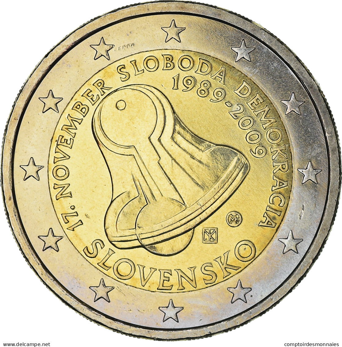 Slovaquie, 2 Euro, Freedom, 2009, Kremnica, SPL, Bi-Metallic, KM:107 - Eslovaquia