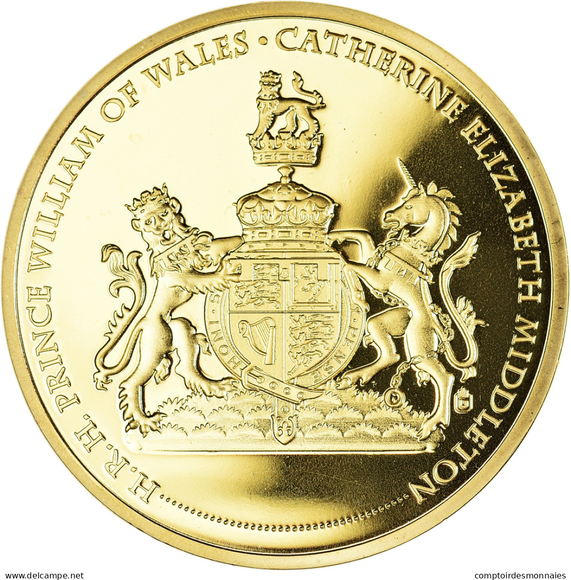 Royaume-Uni, Médaille, William Et Kate, The Royal Wedding, FDC, Copper Gilt - Sonstige & Ohne Zuordnung