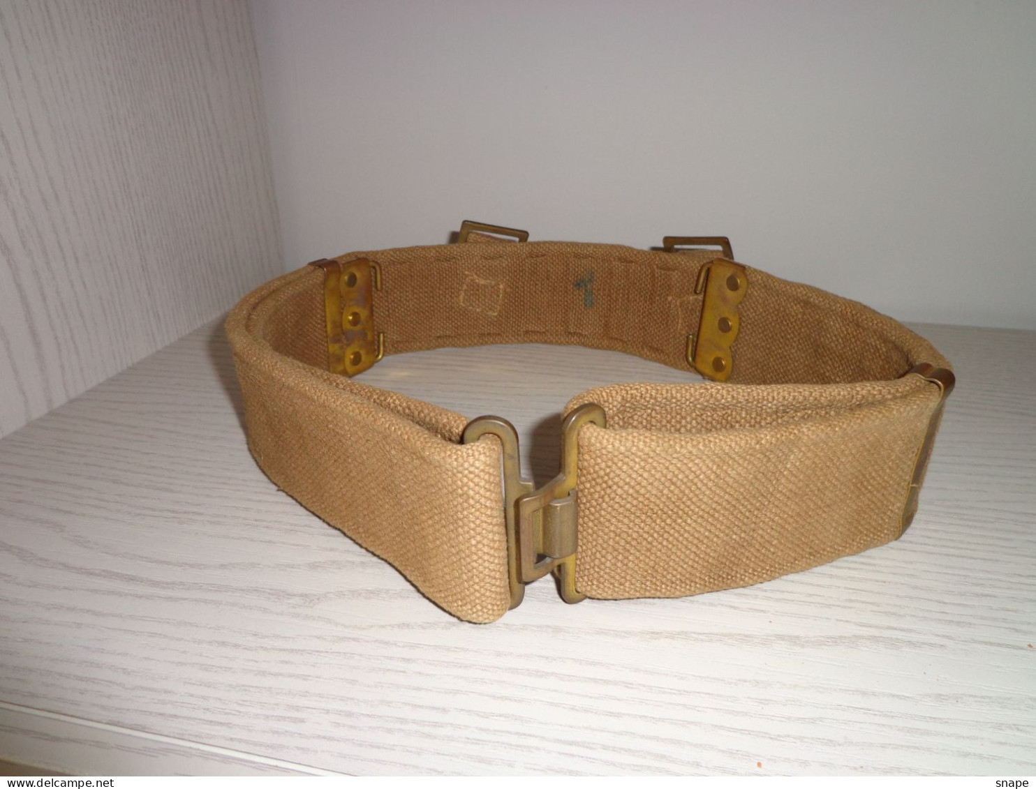 Cinturone Combattimento In Canapa Kaki Anni 70 - Esercito Italiano - Vintage - Italian Army Belt - Vintage (rif.273) - Equipement