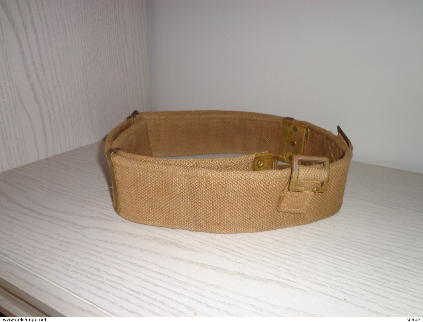 Cinturone Combattimento In Canapa Kaki Anni 70 - Esercito Italiano - Vintage - Italian Army Belt - Vintage (rif.273) - Equipement