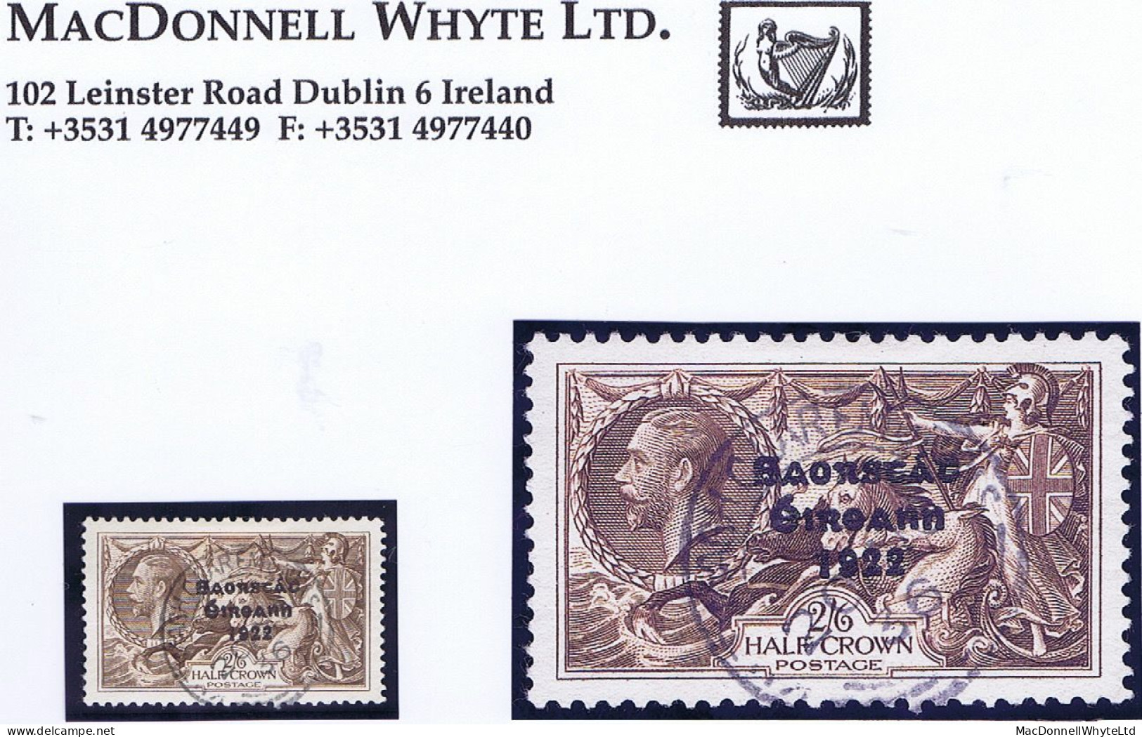 Ireland 1935 Saorstát 3-line Overprint On Re-engraved Seahorses,  2/6d Brown Well Centred Used KILTYMAGH Cds - Usati